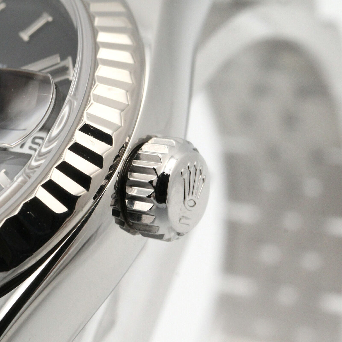 ROLEX Datejust Random Serial Black Steel Watch
