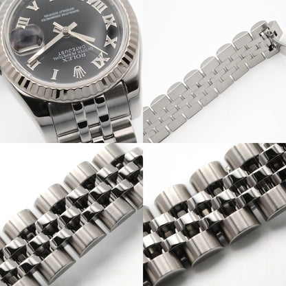 ROLEX Datejust Random Serial Black Steel Watch