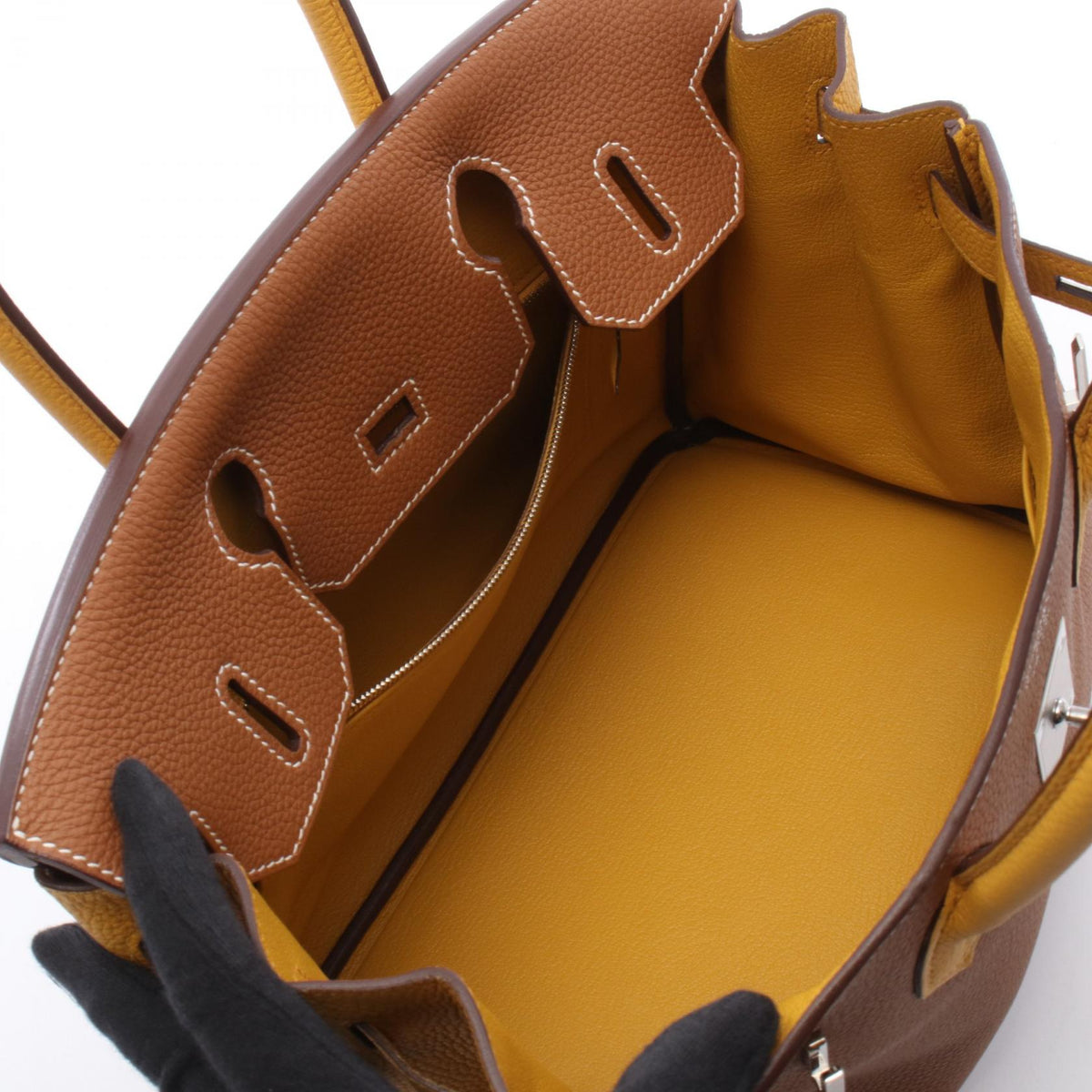 HERMES Birkin 30 Gold Jaune Handle Bag