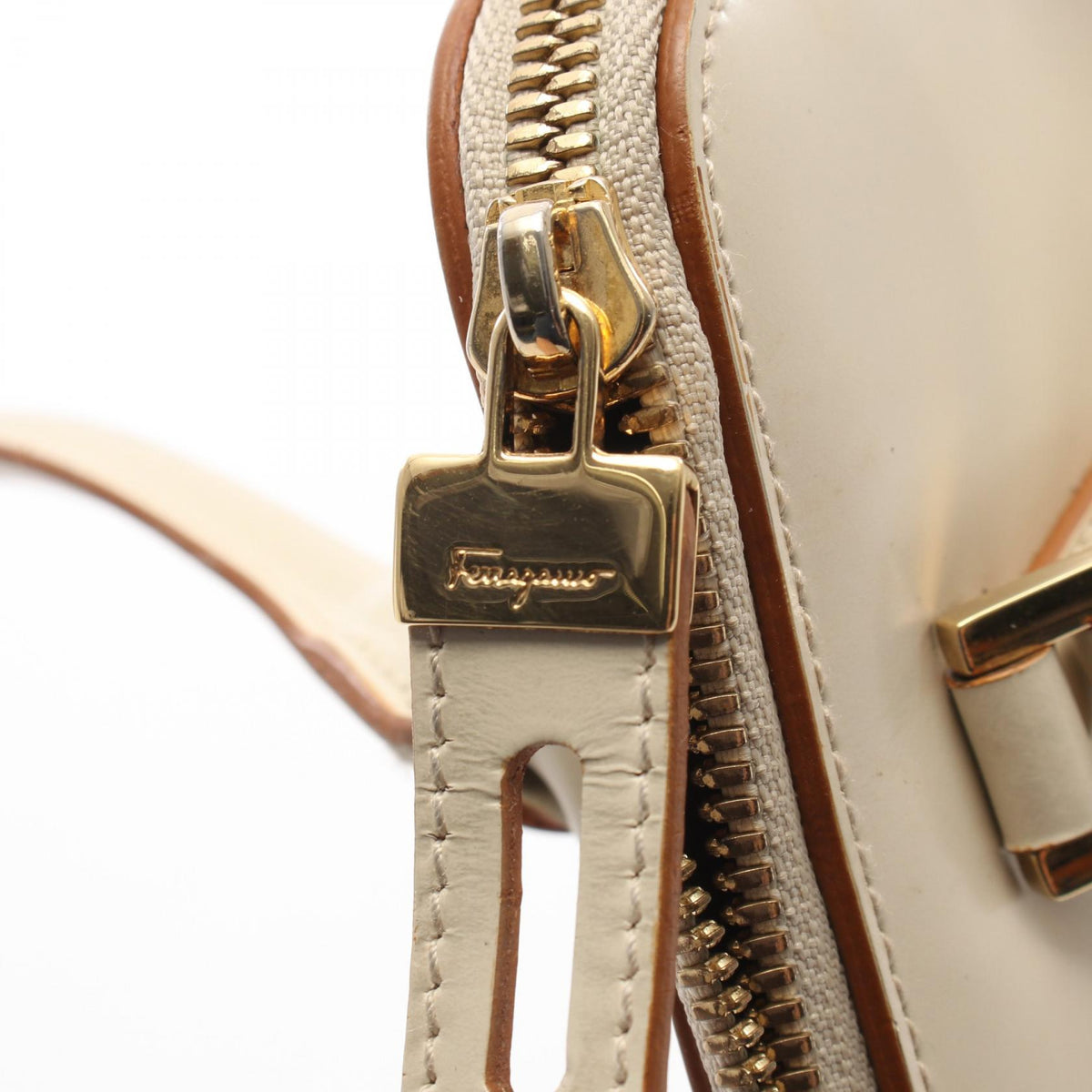 Salvatore Ferragamo Beige Handle Bag