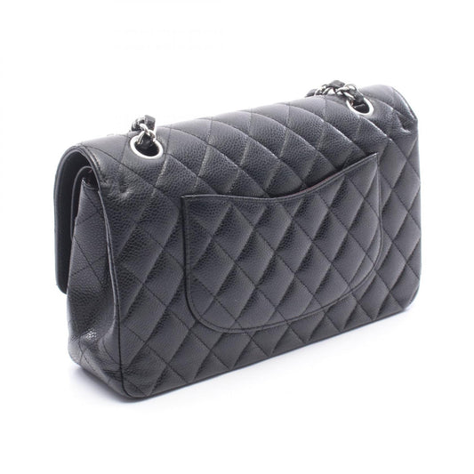 CHANEL Black Matelasse W Flap Shoulder Bag