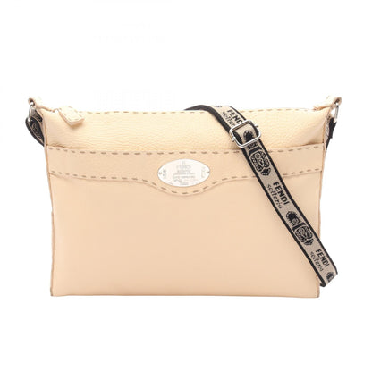 FENDI Selleria Leather Shoulder Bag Ivory