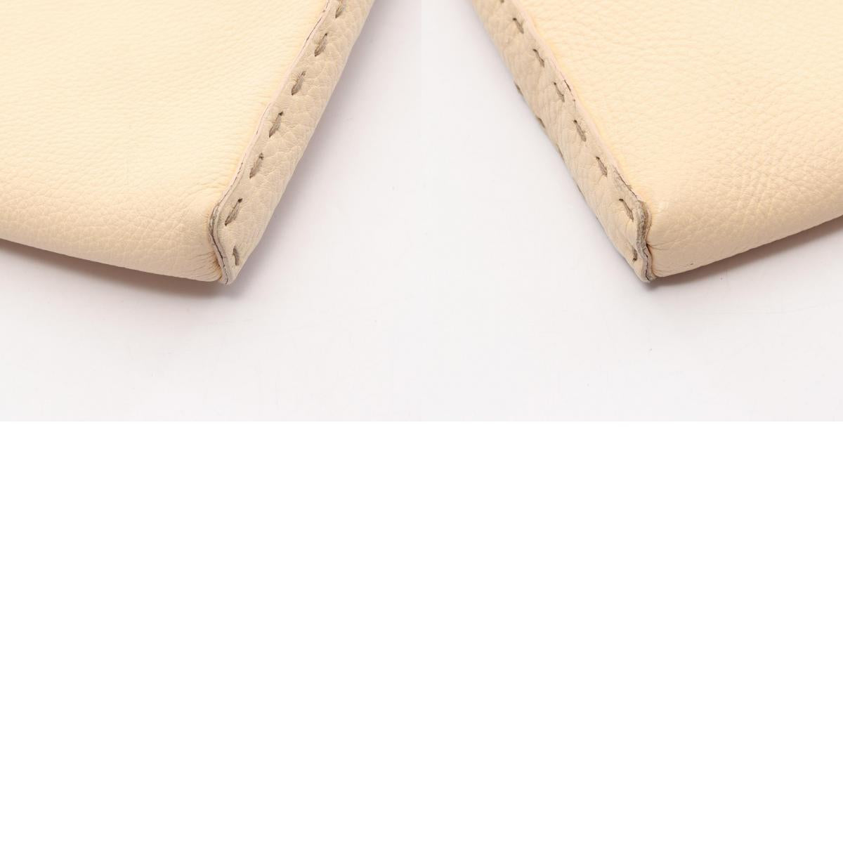 FENDI Selleria Leather Shoulder Bag Ivory