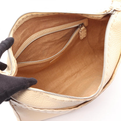 FENDI Selleria Leather Shoulder Bag Ivory