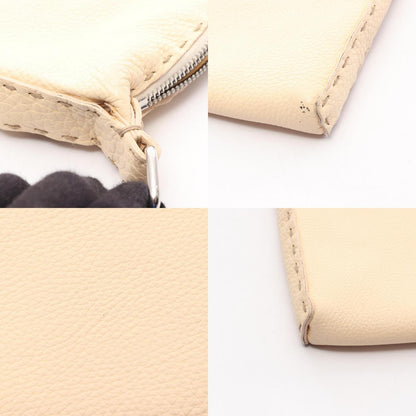 FENDI Selleria Leather Shoulder Bag Ivory