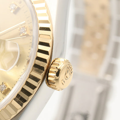 ROLEX Datejust 16233G R-Serial Gold/Steel 10P Diamond Watch