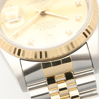 ROLEX Datejust 16233G R-Serial Gold/Steel 10P Diamond Watch