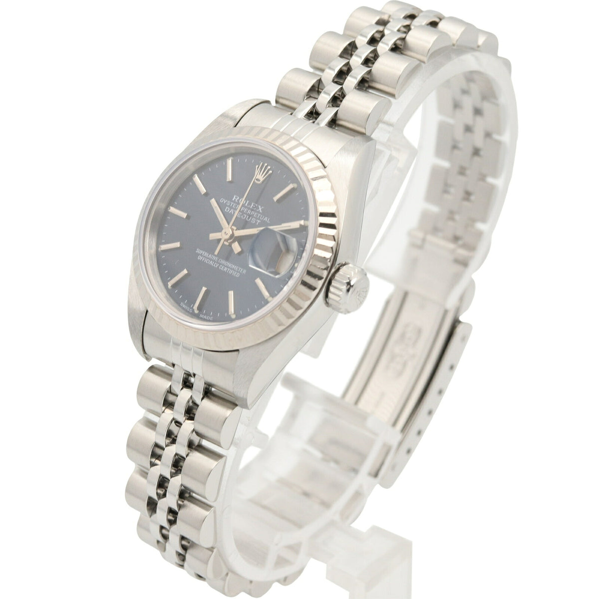 ROLEX Datejust K18 WG SS Watch Baton Dial