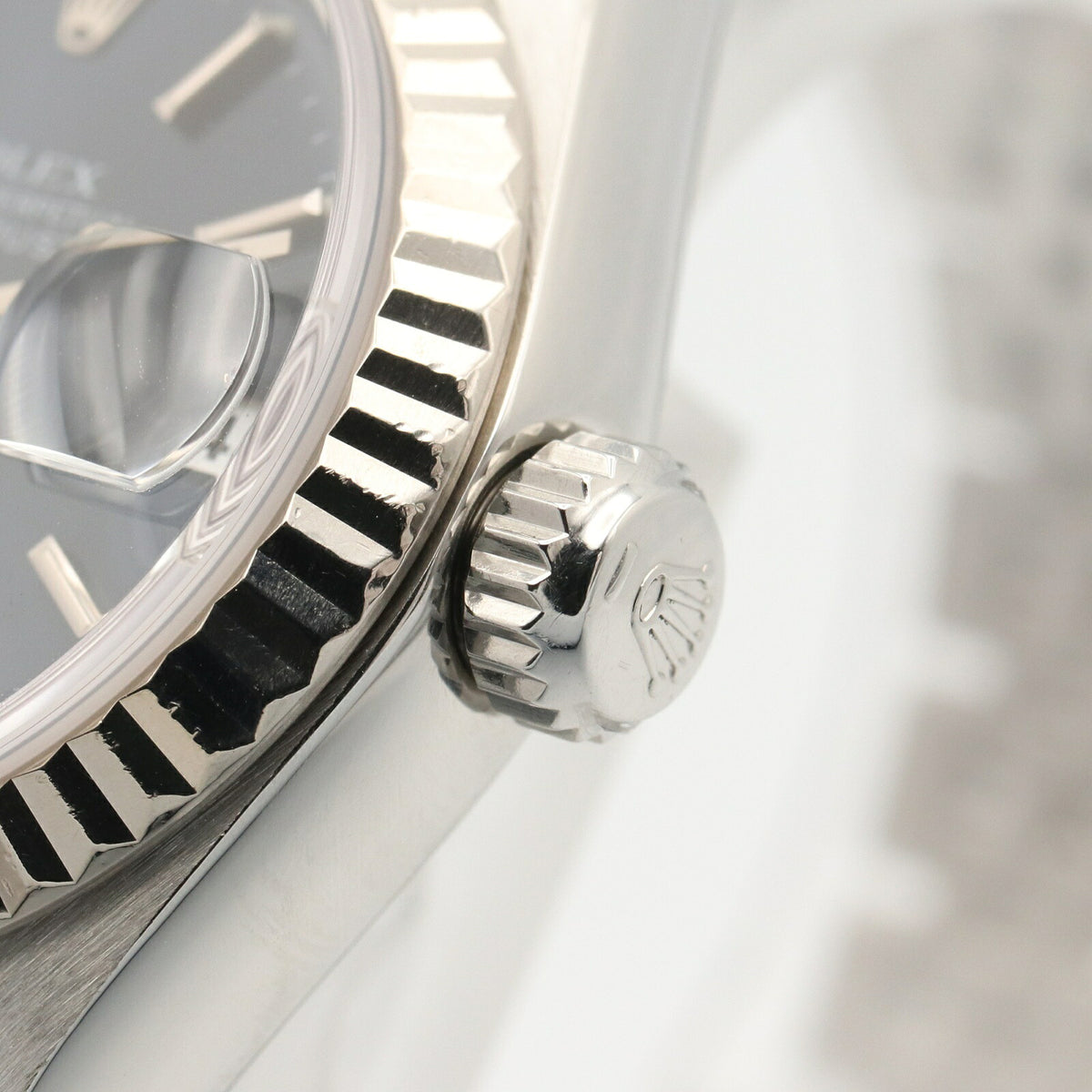 ROLEX Datejust K18 WG SS Watch Baton Dial