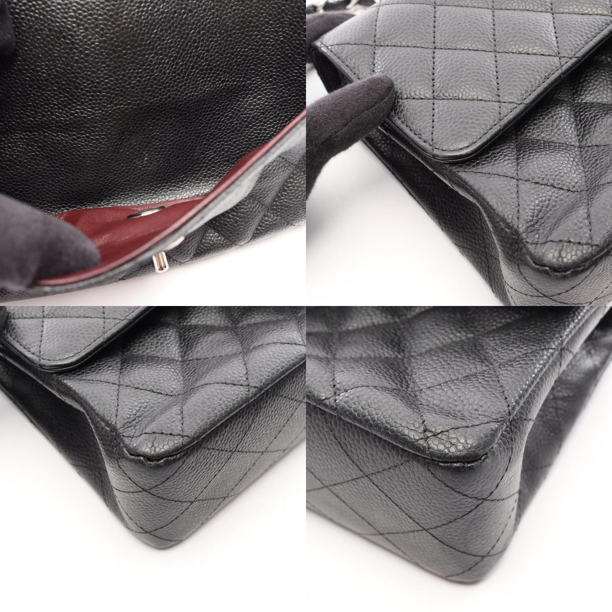CHANEL Black Caviar Skin Shoulder Bag