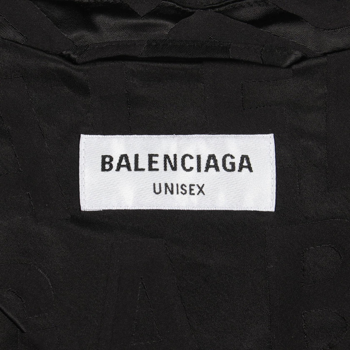 BALENCIAGA Fluid Jacquard Logo Rayon Blazer Black Size L