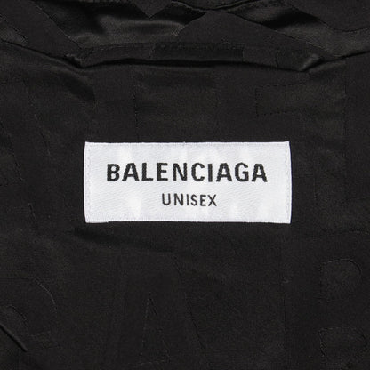 BALENCIAGA Fluid Jacquard Logo Rayon Blazer Black Size L