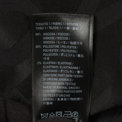 BALENCIAGA Fluid Jacquard Logo Rayon Blazer Black Size L