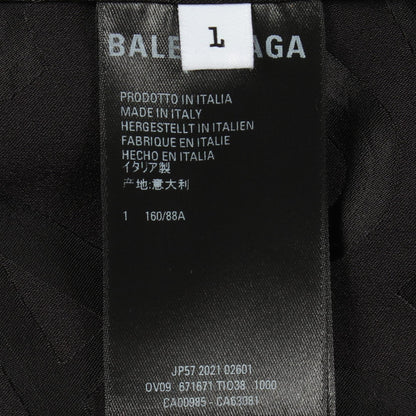 BALENCIAGA Fluid Jacquard Logo Rayon Blazer Black Size L