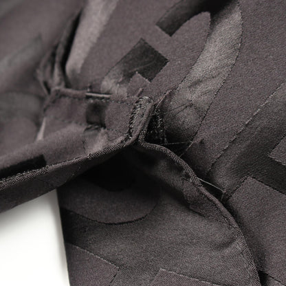BALENCIAGA Fluid Jacquard Logo Rayon Blazer Black Size L