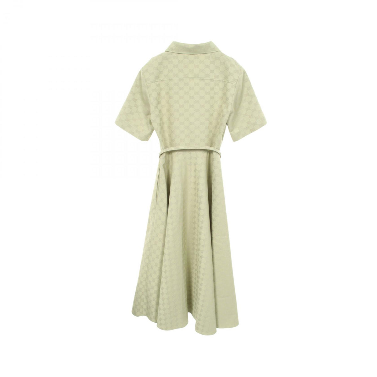 GUCCI Green GG Pattern Cotton Polyester Dress Size 36