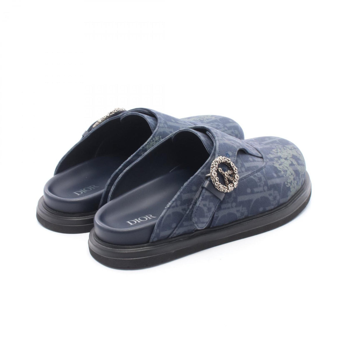 Dior Aqua Mule Fabric Sandals Blue Size EU 40