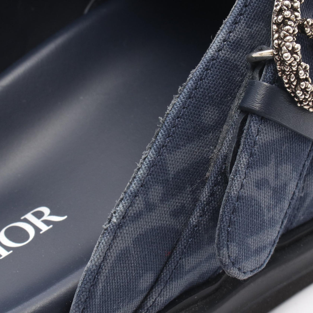 Dior Aqua Mule Fabric Sandals Blue Size EU 40