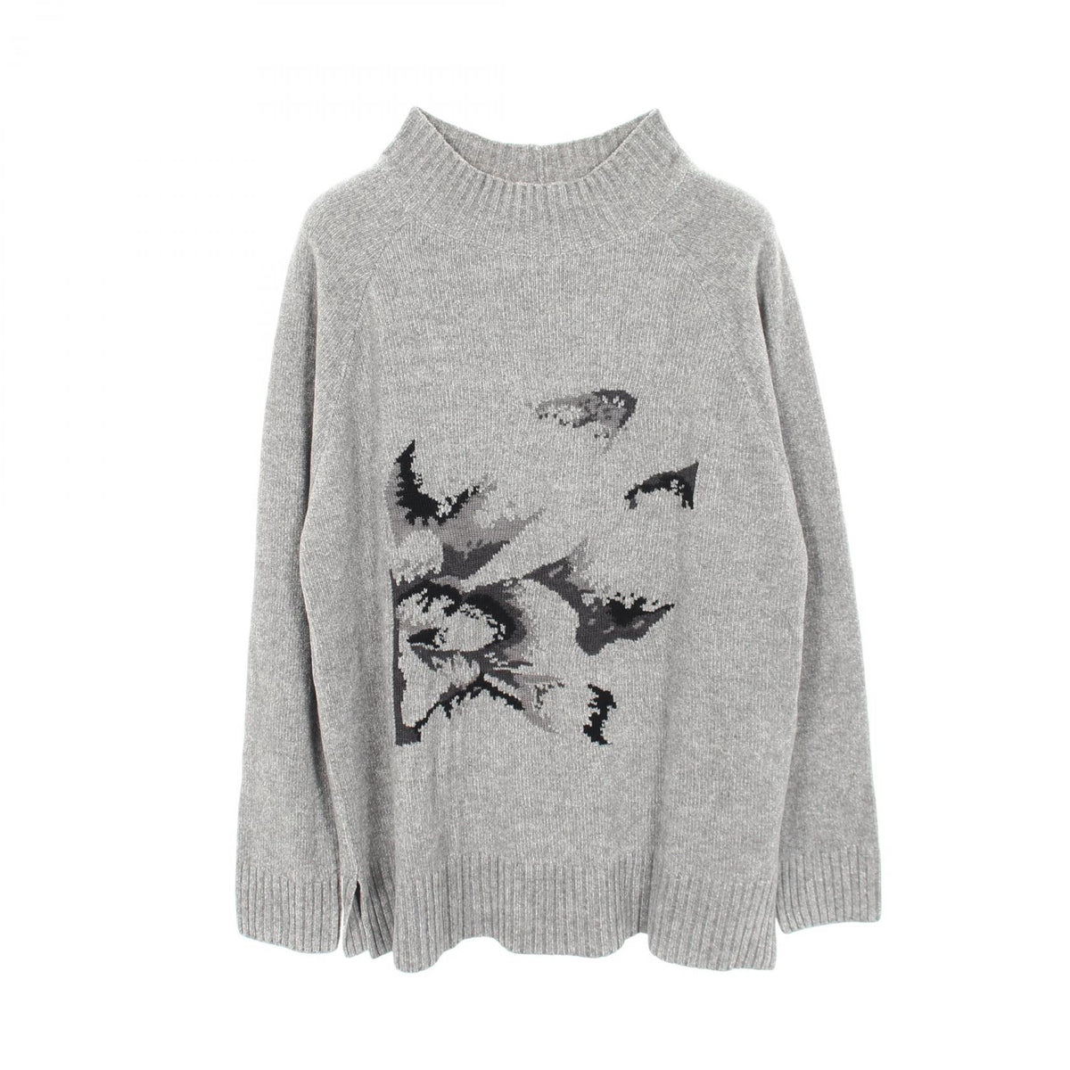 Emporio Armani Gray Black High-Neck Knit Sweater Size M