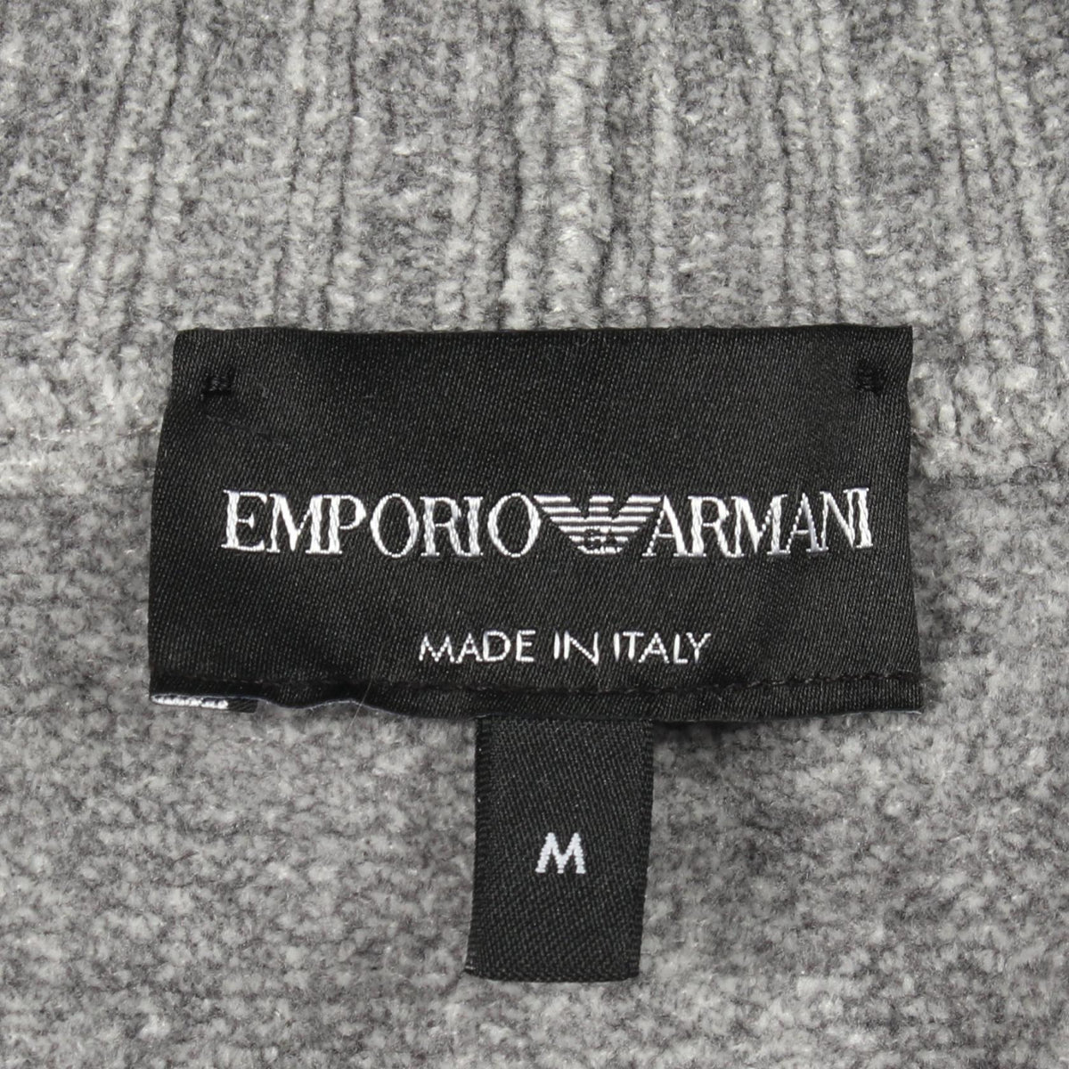 Emporio Armani Gray Black High-Neck Knit Sweater Size M
