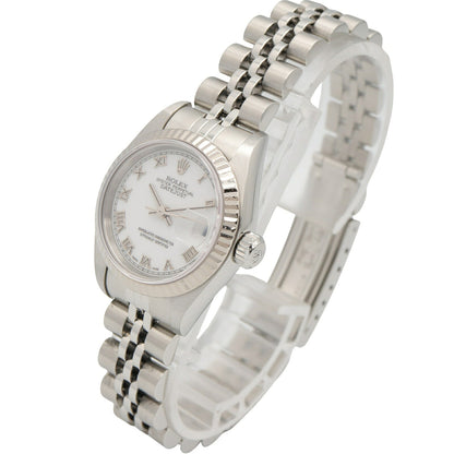 ROLEX Datejust K18WG SS Roman Watch White