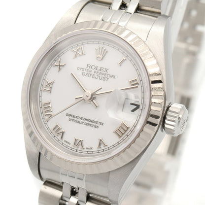 ROLEX Datejust K18WG SS Roman Watch White