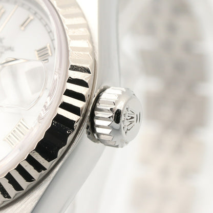 ROLEX Datejust K18WG SS Roman Watch White