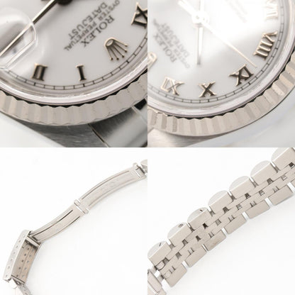 ROLEX Datejust K18WG SS Roman Watch White