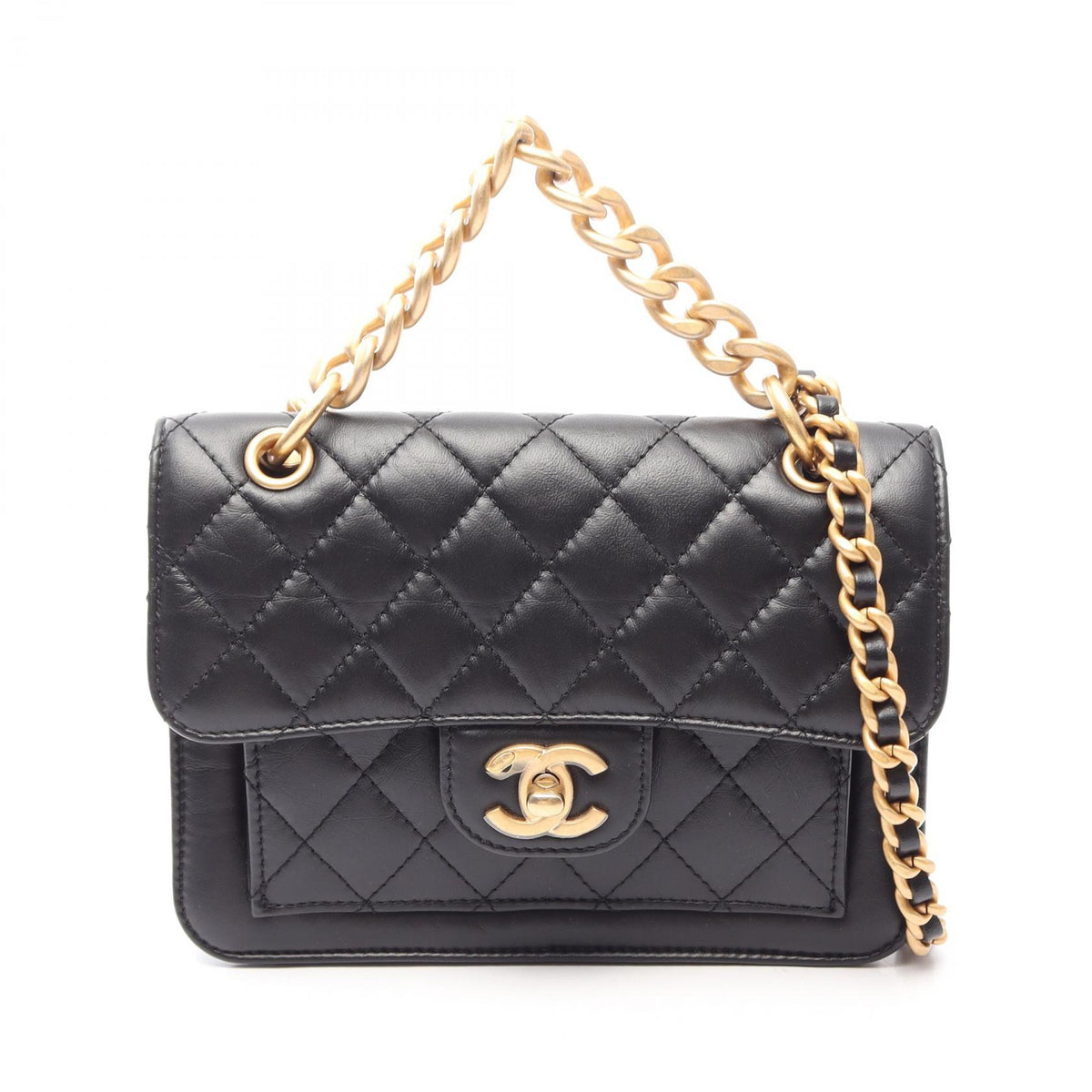 CHANEL Matelasse Small Flap Shoulder Bag Black