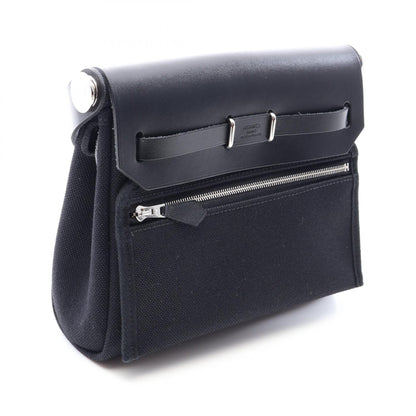 HERMES Herbag Zip Mini Toile Bag Black