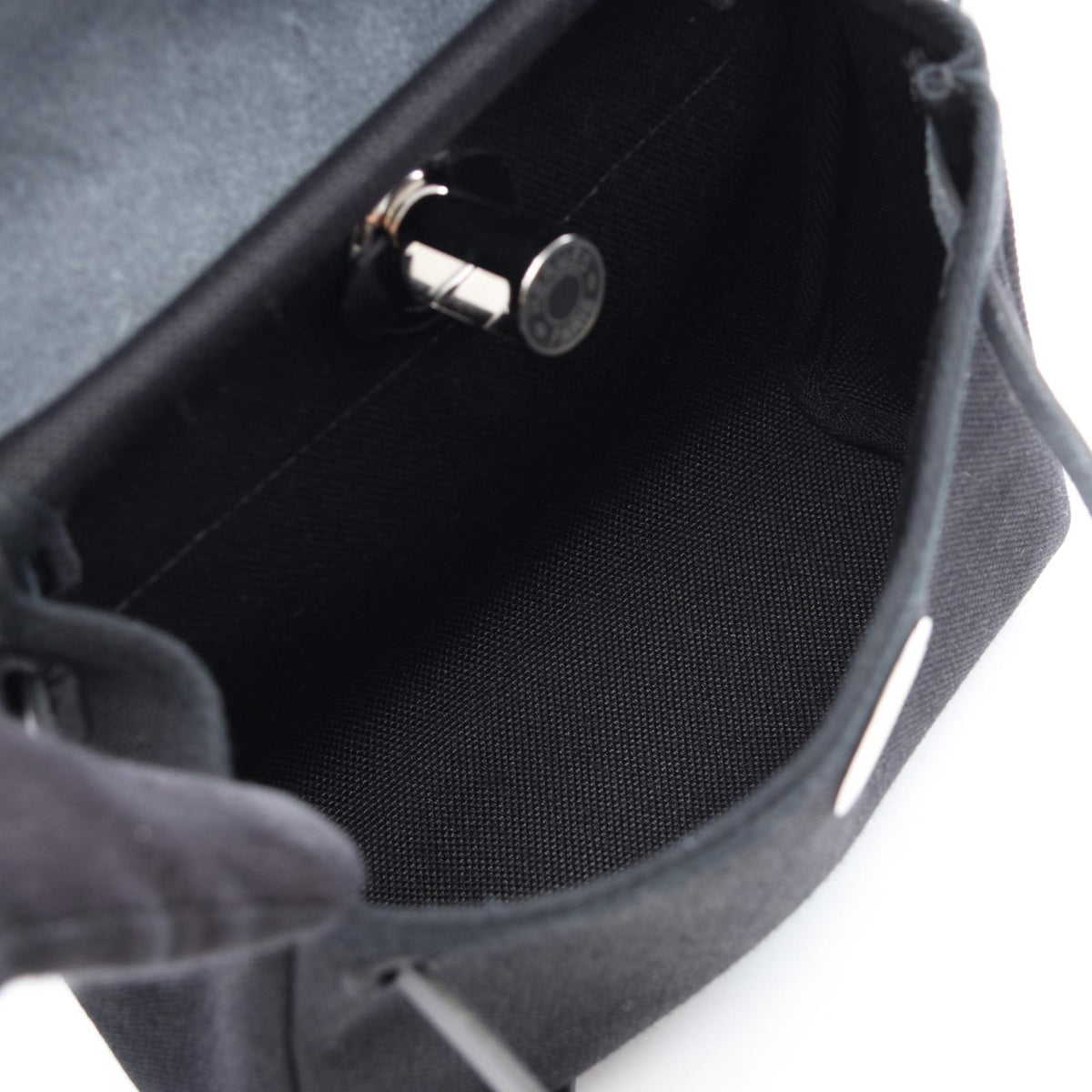 HERMES Herbag Zip Mini Toile Bag Black