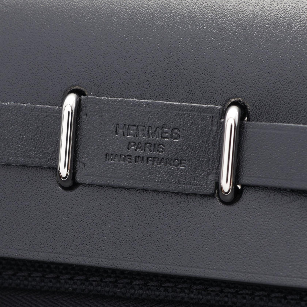 HERMES Herbag Zip Mini Toile Bag Black
