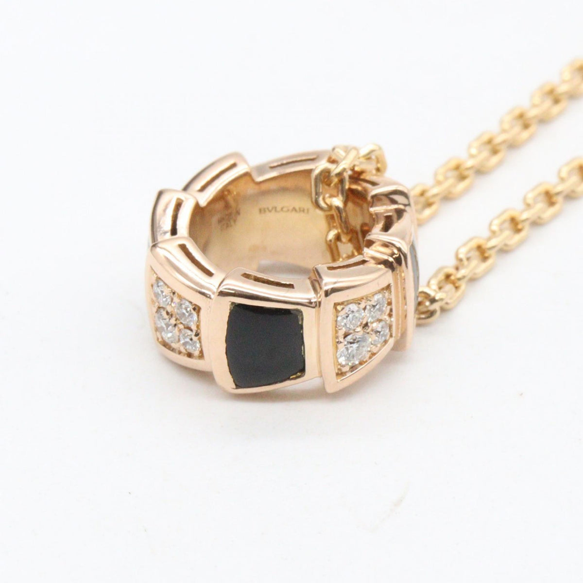 BVLGARI Serpenti Onyx Necklace Gold