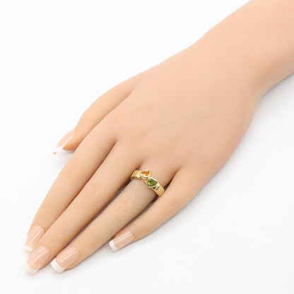 BVLGARI Tubogas Spiga Peridot Citrine K18 Ring Size JP 10