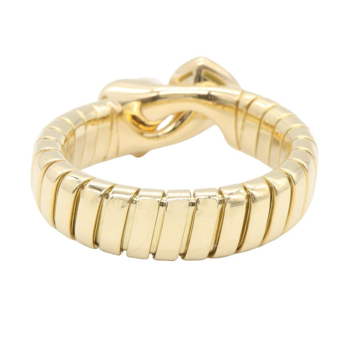 BVLGARI Tubogas Spiga Peridot Citrine K18 Ring Size JP 10