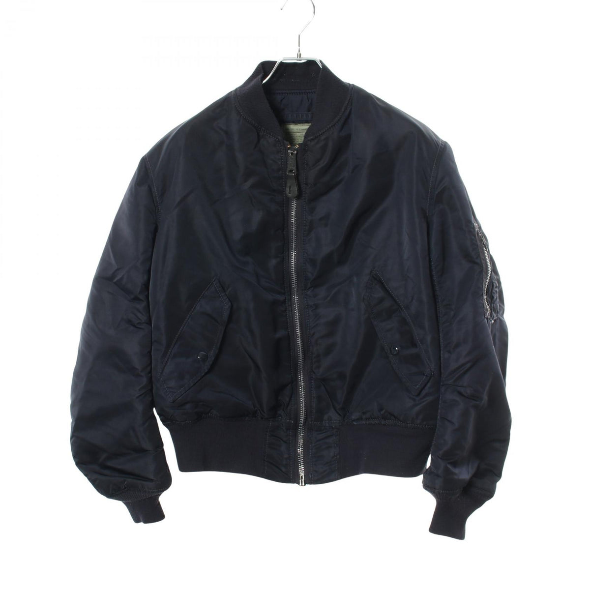 ALPHA MA-1 Nylon Flight Bomber Jacket Navy Size M