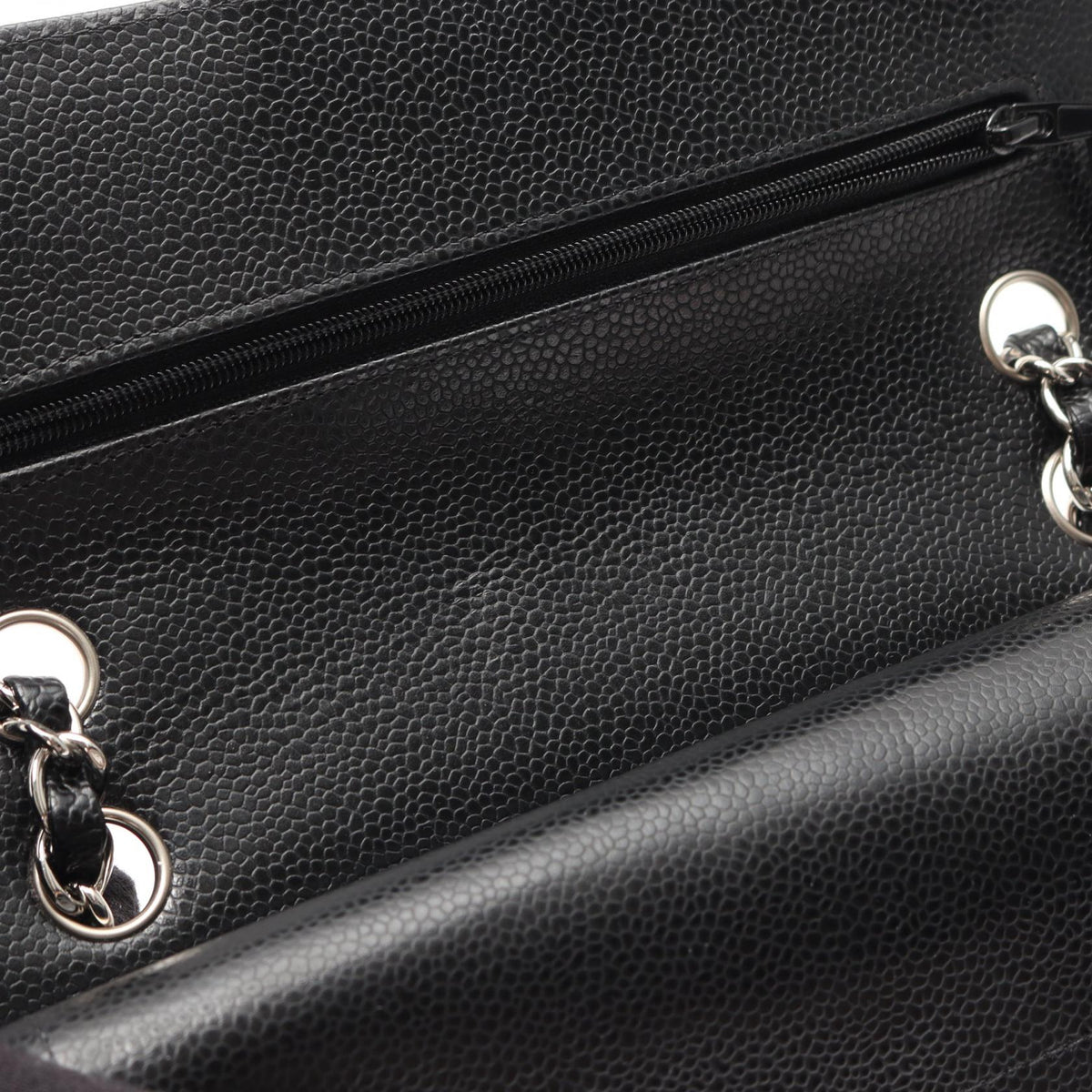 CHANEL Black Caviar Skin Shoulder Bag