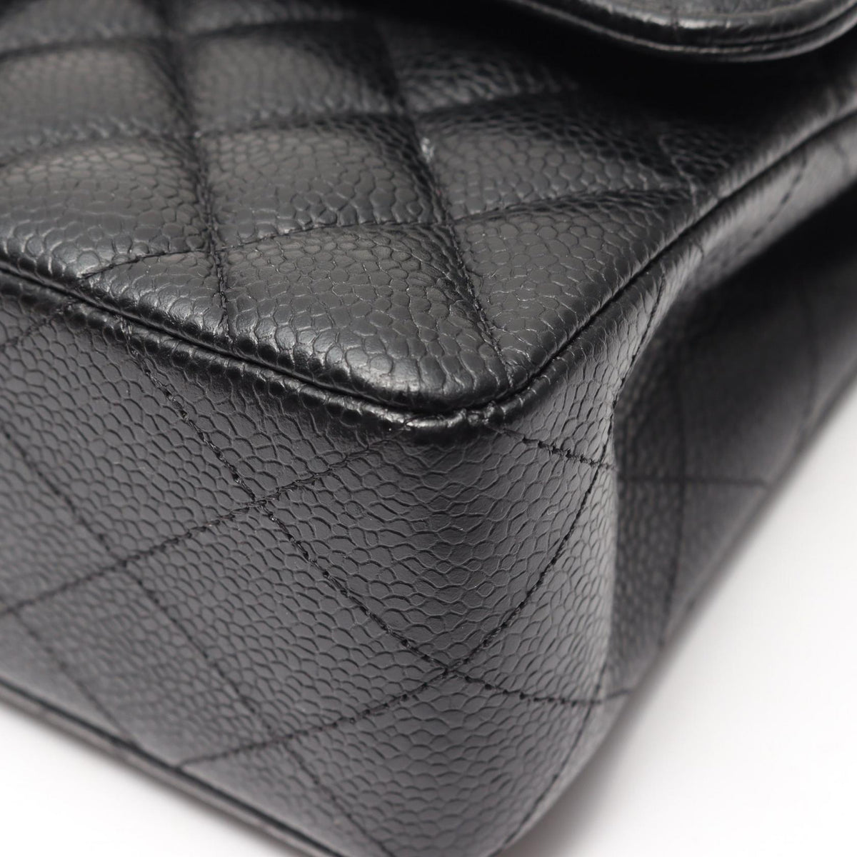 CHANEL Black Caviar Skin Shoulder Bag