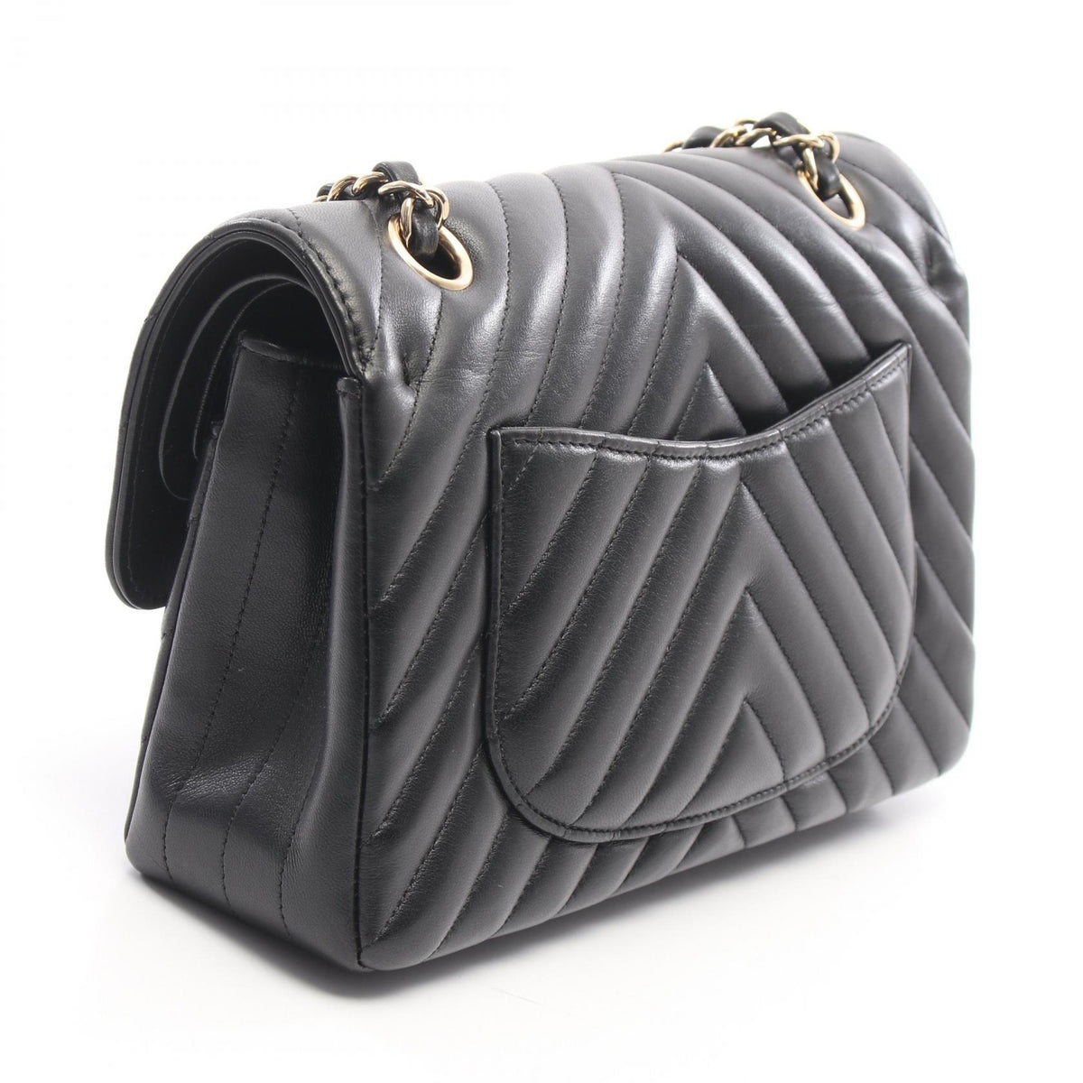 CHANEL Chevron V-Stitch Shoulder Bag