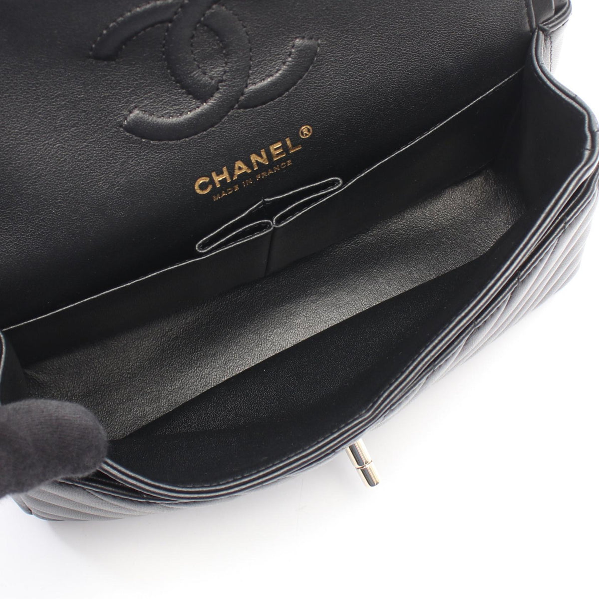 CHANEL Chevron V-Stitch Shoulder Bag