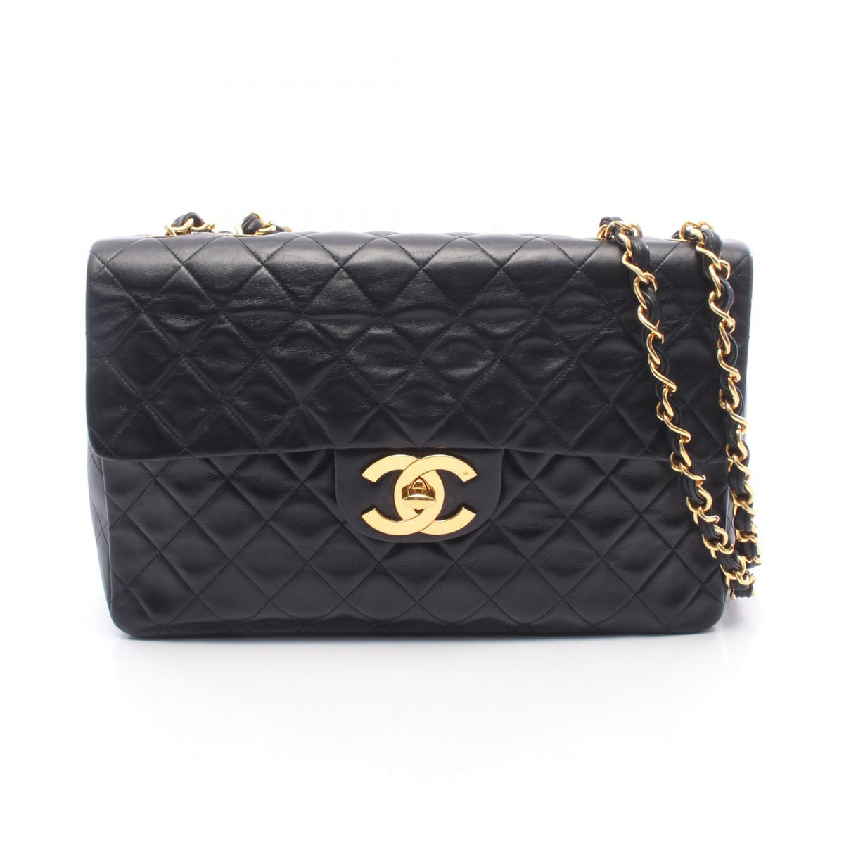 CHANEL Matelasse 34 Lambskin Bag Black