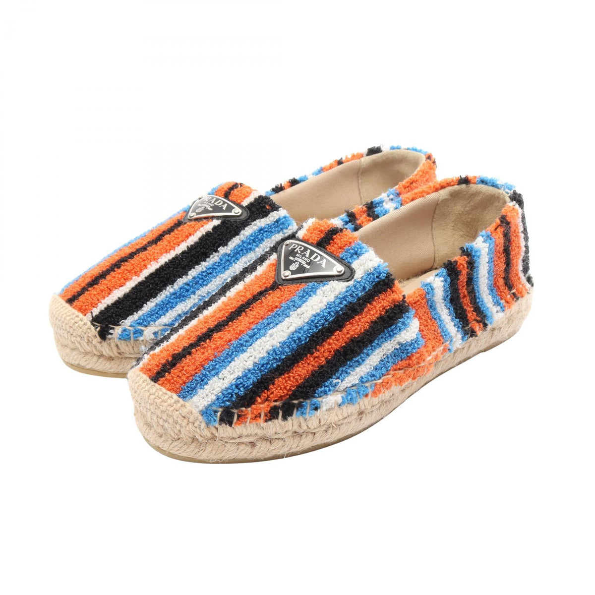PRADA 22SS Multi Terry Cloth Espadrille Slip-Ons Size 36