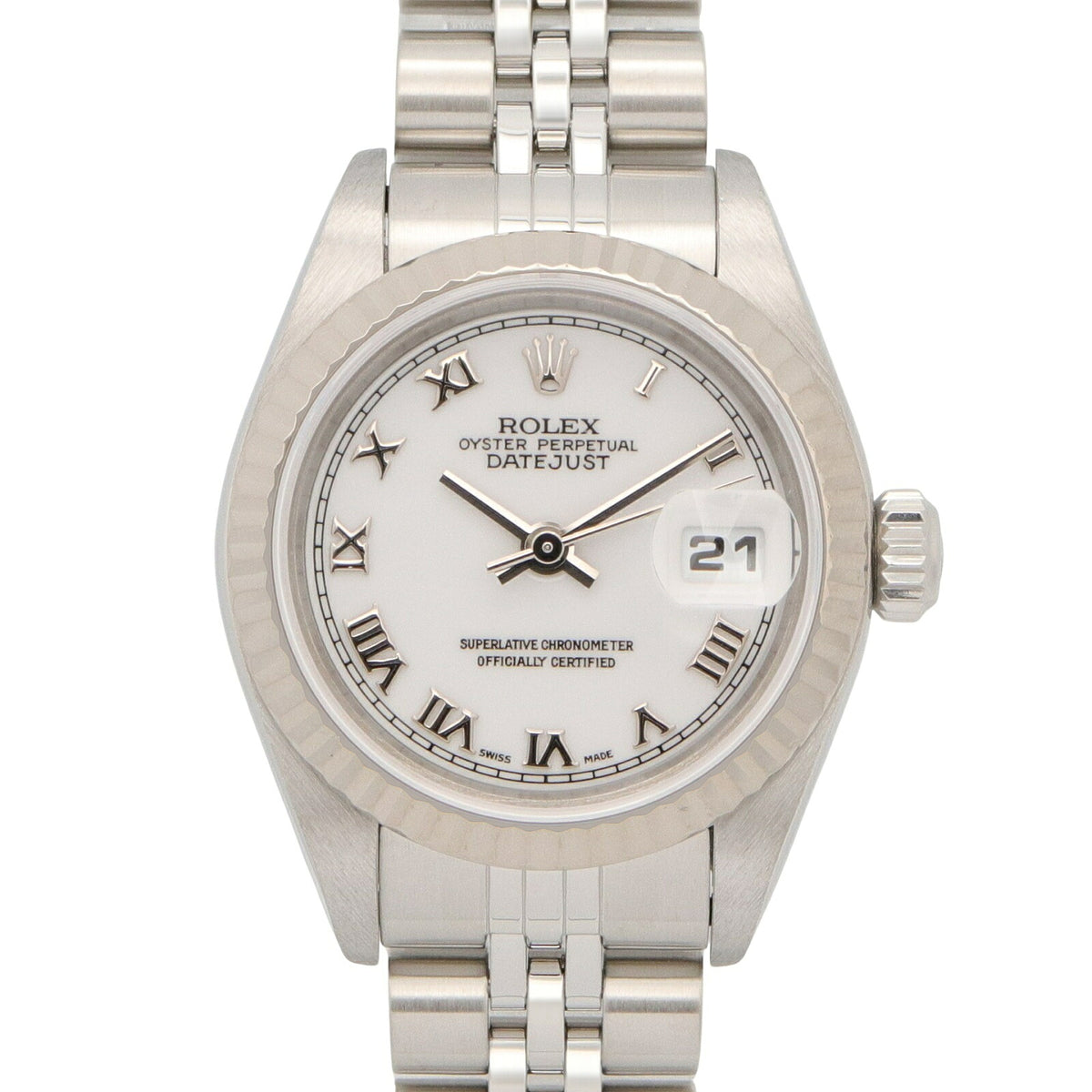 ROLEX Datejust K18 WG SS Watch Roman Dial