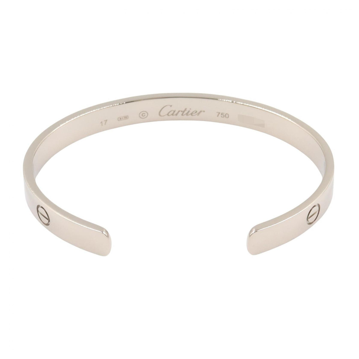 CARTIER Love Open Bangle K18 White Gold Size 17