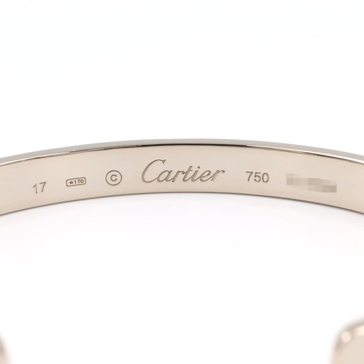 CARTIER Love Open Bangle K18 White Gold Size 17