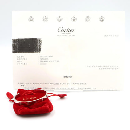 CARTIER Love Open Bangle K18 White Gold Size 17