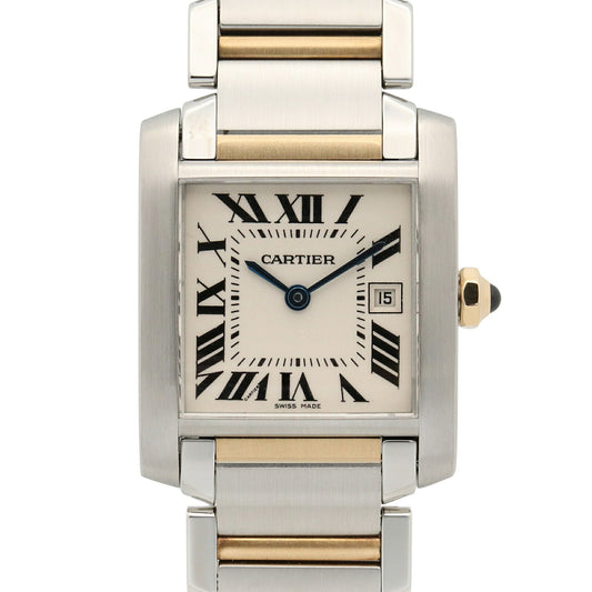 CARTIER Tank Française MM Boys Gold Steel Watch