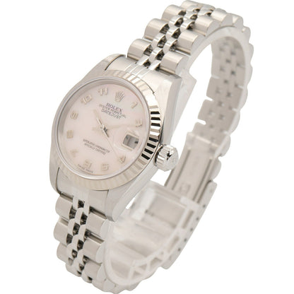 ROLEX Datejust K18WG SS Pink Dial Watch