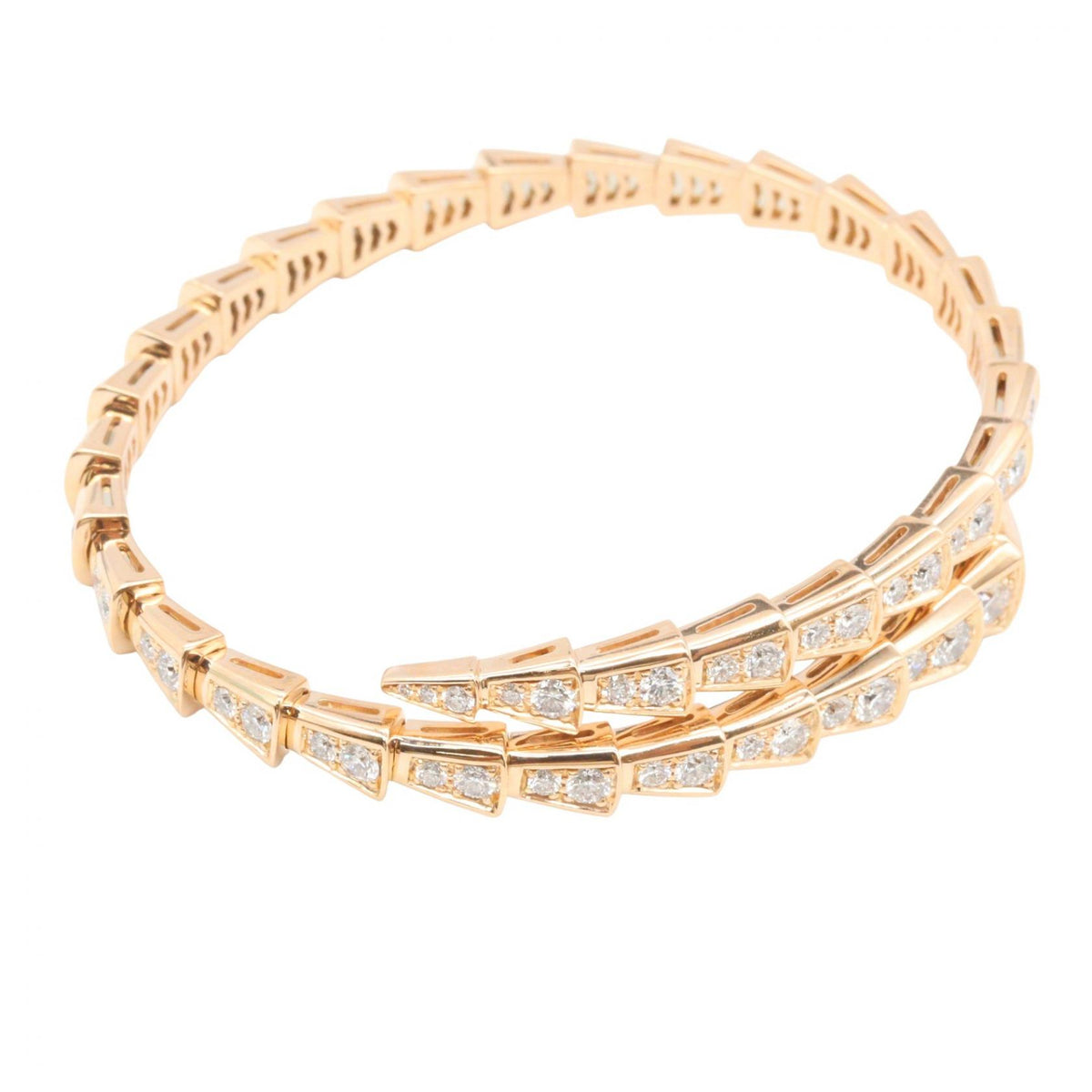 BVLGARI Serpenti Viper Diamond K18PG Bracelet Size L