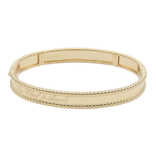 Van Cleef & Arpels Perlee Signature K18 Gold Bangle Size M
